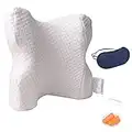 Grand Couple Pillow Cuddle Pillow Neck Cervical Memory Foam Pillow Slow Rebound Pressure Pillow Arched Shaped Arm Pillow for Side Sleeper Remove Neck Back Pain Lumbar Support Office Rest Pillow