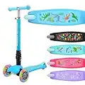 Scooter Kinder Roller Kinder ab 2-8 Jahre - 3 Rad Roller - für Mädchen & Jungen Tretroller LED Räder Kickscooter Höhenverstellbarer und Faltbar Kinderscooter - für Kinder 4-7 + Alt (Dinosaurier)