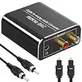 DA Wandler 192kHz DAC Konverter Digital zu Analog Audio Converter, SPDIF Koaxial Toslink zu Analog Stereo L/R RCA 3,5 mm Audio Adapter für PS3 PS4 Xbox TV DVD Blu-ray