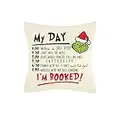 LEIOH Christmas Pillow Covers 18x18 Inch The Grinch Christmas Decorations Christmas Pillows Winter Holiday Throw Pillows Christmas Decor for Couch Sofa