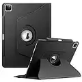 FINTIE Coque pour iPad Pro 12.9 Pouces 2022/2021/2020/2018 (6e/5e/4e/3e Génération) - [Rangement de Pencil] Housse Rotative à 360° Etui Veille/Réveil Auto Pochette Pivotante, Noir