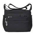 Crossbody Bag for Women Waterproof Shoulder Bag Messenger Bag Casual Nylon Purse Handbag (Large, Black)