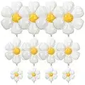 Geiomoo Daisy Balloons, Flower Foil Mylar Birthday Party Decorations (12 Pack)