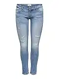 ONLY Onlcoral SL Destroy Skinny Fit Jeans, Medium Blue Denim, 27W / 32L Donna