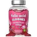 Folic Acid Gummies 400 mcg | 90 Vegan Gummies (3 Months Supply) | Pregnancy Care Vitamins for Women | Prenatal Health & Maternal Tissue Growth During Pregnancy | by Horbaach