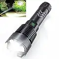 Alifa Rechargeable Led Flashlight 200000 High Lumens, Brightest Powerful Handheld Flashlight,Xhp160.8 Zoomable IPX5 Waterproof Super Bright Flashlight with 5 Modes