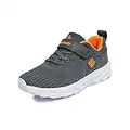 DREAM PAIRS Unisex-Child Tennis Running Shoes Athletic Sports Sneakers, Grey/Orange -1 Little Kid (KD18001K)