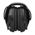 Hakeeta Casco Tiro Electrónico Casco Protector Auditivo Auriculares de Caza Orejeras Protección Plegables, Cancelación de Ruido, Casco con Espuma Suave, 350Horas de Batería(Negro)