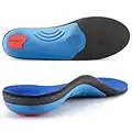 PCSsole Comfort Arch Support Insoles,Foot Supportive Orthotic Shoe Insert with Cushioning for Plantar Fasciitis, Heel Pain, Pronation, Flat Feet, Foot Pain Relief, Blue, Men(8.5-9)280mm