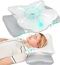 Pulatree Cervical Pillow for Neck Pain Relief, Odorless Contour Memory Foam Pillows with Cradles Design, Ergonomic Orthopedic Bed Pillows for Sleeping, Comfort Support for Side, Back, Stomach Sleeper