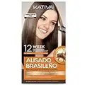 Kativa Brazilian Straightening Kit, 12 Weeks of Home Use Professional Straightening, with Organic Argan Oil, Shea Butter, Keratin & Amino Acids, for Straighter, Softer and Shinier Hair, All Hair Types