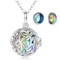 EUDORA Harmony Ball Colgantes para Cenizas para Mujer, Árbol de la Vida Collar de Cenizas de Papa Mama Abuela Urna Regalo Recuerdo Funerario, Joyería Colgante de Urnas para Perros Gatos Mascotas