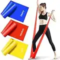 Resistance Bands Set, [Set of 3] 1.5M/4.9ft Skin-Friendly Exercise Bands with 3 Resistance Levels,Workout Resistance Bands Set for Women Men,Ideal for Strength Training,Yoga,Gym,Pilates,Fitness