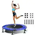 Mini Trampoline Fitness 40", Rebounder Trampoline for Adults Kids, Exercise Trampoline Indoor/Outdoor in Ground, Max Load 150Kg/330Lb, for Workout Home Gym Fitness Exercise Skipping Jumping