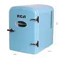 RCA RMIS129-BLUE Mini Retro 6 Can Beverage Refrigerator-Blue