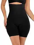 Vorcy Women Tummy Control Body Shaper High Waisted Butt Lifter Boyshort Seamless Thigh Slimming Shapewear Black