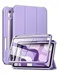 ONPINT Case for iPad Mini 6 2021, [Built in Screen Protector] [Auto Sleep/Wake] [Pencil Holder] Lightweight Leather Case Flip Cover with Stand for iPad Mini 6th Gen 8.3 Inch, Purple