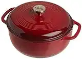 Lodge EC6D43 Dutch Oven aus emailliertem Gusseisen, 6 Quart, Island Spice Red