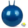 Uooeg Yoga-Bälle 65 cm Anti-Burst-Hüpfball für Erwachsene, Kinder, Schwangere Sport-Fitnessball mit Luftpumpe Blau