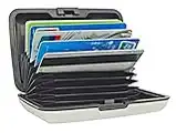 UTRAX unisex-adult 12 Slots Metal Cards Wallet Multi Pockets Aluminum Purse Credit Card Organizing Hard Case Holder for RFID Scan Protection, Lightweight (SILVER)