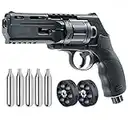 Umarex T4E TR50 .50 Cal Revolver Training Pistol Paintball Marker with 5x12gr CO2 Tank Bundle (Black)