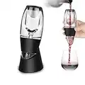 Zorara Magic Decanter - Decanter per Vino, Aeratore Vino Rosso, Areatore e Decantatore da Vino, con Base per Vino Rosso, Regalo di Natale, Colore Nero