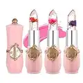 Xiangmall 3 Piezas Labial Flor Cambio de Color Lapiz Labial Transparente Magico Pintalabios Permanente Hidratante Brillo Regalo para Mamá Niña (3 Piezas)