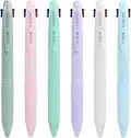 COLNK 4 Colours Retractable Ballpoint Pens 0.5,4 in 1 Multicolor Pens Fine Point,Every-Day Writing Pens with Extra Comfort Grip,Pack of 6