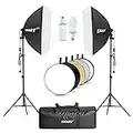 EMART Softbox Lighting Kit with Reflectors 60 x 60cm, 2 X 105W 5500K Bulbs,Soft Box Light for Photography Studio Portraits Video Product Shooting