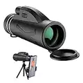 Telescopio Monocular, JahyElec 80X100 HD Monocular Impermeable monoculo telescopio portatil para Viajes de Caza Senderismo Turismo Juego de Pelota, con Adaptador de Soporte para Smartphone y trípode