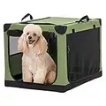 Petsfit Dog Crates, 30" L x 20" W x 19" H Adjustable Fabric Cover by Spiral Iron Pipe, Strengthen Sewing Pop Up Dog Crate 3 Door Design 30inch