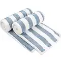 VIVOTE - Microfibre Hand Towel, Blue and White Striped Towels, Super Soft & Quick Dry Towels, Plush Nautical Small Hand Towels for Bathroom/Kitchen Super Absorbent 38cm x 76cm 2 Pack