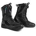 SHIMA STRATO Motorradstiefel Herren und Damen - Motorrad Wasserdicht Stiefel Tourenstiefel Schuhe Männer Leder Schwarz (Herren, Wasserdicht, 46)