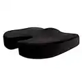 HomDSim - Cuscino ortopedico in memory foam per il coccige, per sedie, auto, casa, ufficio, sedili, cuscino massaggiante (Nero)