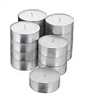 Realm White Unscented 4 Hour Burn Tea Light Candles (12 Pack) | Smokeless + Long Lasting + Even Burning | Mess Free Candles That Will Light Up Your Home