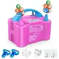 Electric Balloon Pump, Dr.meter 600W Portable Balloon Pump Electric Dual Nozzle High Power for Party, Wedding, Birthday, Activities and Festival Decoration (AC220-240V), Pink