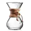 CHEMEX CFCM-6A Classic Series, Pour-Over Glass Coffeemaker, 6-Cup - Exclusive Packaging, Clear