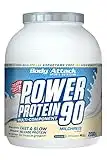 Body Attack Power Protein 90, budino di riso, 2 kg, 5K proteine in polvere con proteine del siero di latte, L-carnitina e BCAA per la costruzione muscolare e il fitness