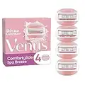 Gillette Venus Comfortglide Spa Breeze Women's Razor Blade Refills, Pack of 4, 3 built-in blades for a smooth, close shave that lasts