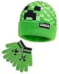 MINECRAFT Cappello a Cuffia Lavorato a Maglia Berretto Creeper per Ragazzi Ragazze Uomini Regalo per Gamer (Set 2 pezzi, Taglia unica)