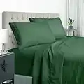 Sheets for Queen Size Bed Set of 4 Piece Dark Green - Extra Soft Luxury Brushed Microfiber Queen Bed Sheets with 21 inch Deep Pocket - Comfortable Bedding Sheets & Pillowcases