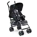 Chicco London Silla de Paseo Ligera y Plegable desde 0 Meses hasta 15 Kg, Carrito de Bebé Compacto y Reclinable con Apoyabrazos, Posición para Dormir, Cierre Tipo Paraguas, Color Negro (Matrix)