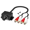 Chelink Amplificatore universale audio RCA, con manopola di controllo del livello di guadagno e del volume, per auto, moto, altoparlanti, impianti domestici