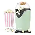 Petra PT0493GRVDEEU7 Heißluft Popcorn Maschine - 1200W süßes und salziges fettfreie gesunde Snacks ohne Öl, BPA-frei, 3 Minuten schnell und einfach Popcorn inkl. Mais Messbecher, Grün Retro-Look