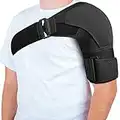 POAGL Shoulder Brace for Men Both Left and Right Arm | Pain Relief Torn Rotator Cuff Compression Support Sleeve Dislocation Stability Immobilizer Stabilizer Bursitis Injury (Black, Large)