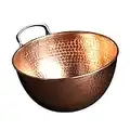 Sertodo Copper Mixing Bowl, 5 quart capacity, 12 inch diameter, Ergonomic Stainless Steel handle, Pure Copper, Heavy Gauge, Hand Hammered