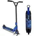 Stunt Scooter, HOSWTLY 360° Lenkung Funscooter Stuntscooter mit Ständer, Freestyle Tretroller mit 110mm Aluminium Wheels und ABEC 9 Kugellagern, Kickscooter, Stunt Roller für Kinder Erwachsene (Blau)