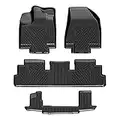 T TGBROS Custom Fit for Floor Mats 2022-2023 Nissan Pathfinder (7 Passenger Models Only) All-Weather Floor Liners 3 Row Liner Set Non-Slip TPE Black