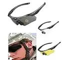 GALAXYLENSE ANSI Z87.1 Tactical Combat Military Ballistic EYE-SHIELD Shooting High Impact Resistance Sunglasses With 3 Replacement Lenses And Prescription Glasses Holder (Black)