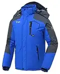 JHMORP Men's Winter Ski Snow Jacket Waterproof Rain Mountain Skiing Snowboarding Jacket Winter Coat (Blue,CA L)